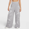 Nike Women's  Sportswear Phoenix Cozy Bouclã© High-waisted Wide-leg Knit Pants In Grey