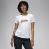 Jordan Women's  Slim T-shirt In White/dune Red