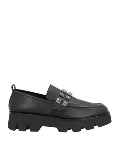 Gioia.a. Gioia. A. Woman Loafers Black Size 11 Leather, Elastic Fibres