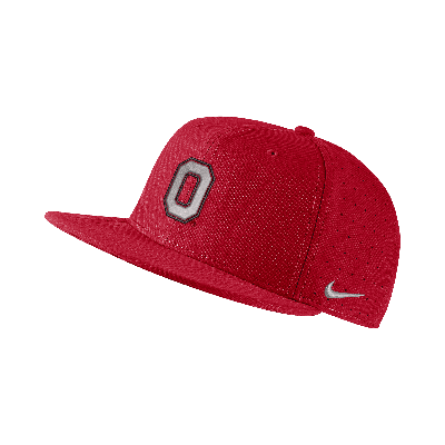 Nike Scarlet Ohio State Buckeyes Aero True Baseball Performance Fitted Hat In Red