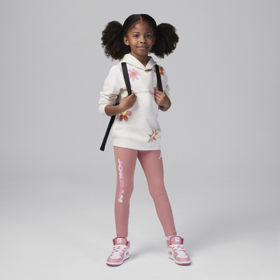 Jordan Deloris  Flowers Little Kids' Pullover Hoodie Set In Pink