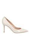 Gianvito Rossi Woman Pumps Ivory Size 10 Soft Leather In White