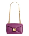 Valentino Garavani Woman Shoulder Bag Purple Size - Soft Leather