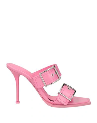 Alexander Mcqueen Woman Sandals Pink Size 10 Soft Leather