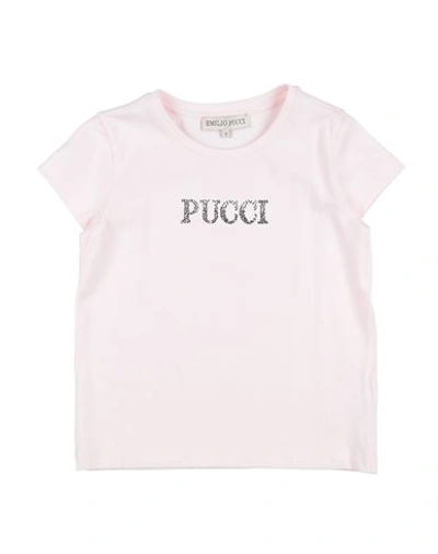Emilio Pucci Babies' Pucci Toddler Girl T-shirt Pink Size 5 Cotton, Elastane