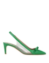 Redv 60mm Slingback Leather Pumps In Green
