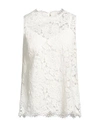 Dolce & Gabbana Logoed Stretch Lace Top In White