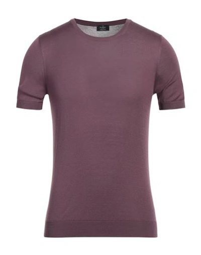 Barba Napoli Man Sweater Deep Purple Size 44 Silk In Purple