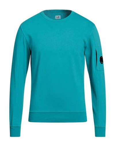C.p. Company C. P. Company Man Sweatshirt Turquoise Size L Cotton In Blue