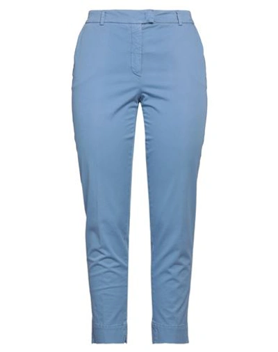 Cappellini By Peserico Woman Pants Slate Blue Size 12 Cotton, Elastane