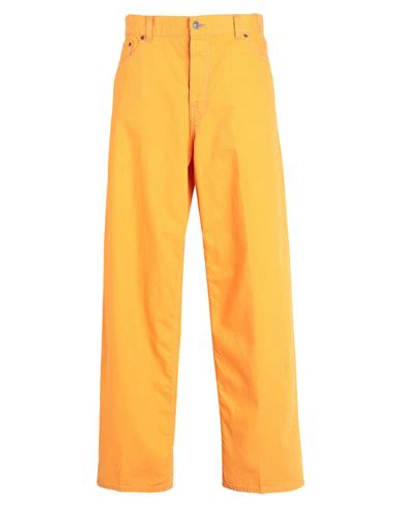 Haikure Woman Jeans Orange Size 27 Cotton, Linen