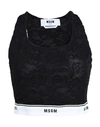 Msgm Woman Top Black Size 2 Polyamide, Elastane