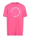 Armani Exchange Man T-shirt Fuchsia Size Xl Cotton In Pink