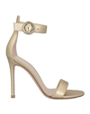 Gianvito Rossi Woman Sandals Gold Size 5 Soft Leather