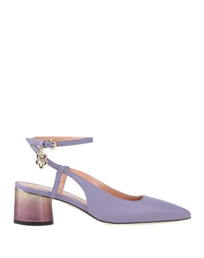 Pollini Woman Pumps Blush Size 11 Leather In Purple