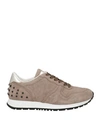 Tod's Woman Sneakers Dove Grey Size 7.5 Soft Leather