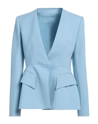 Del Core Woman Blazer Sky Blue Size 6 Polyester, Virgin Wool, Elastane, Acetate, Silk