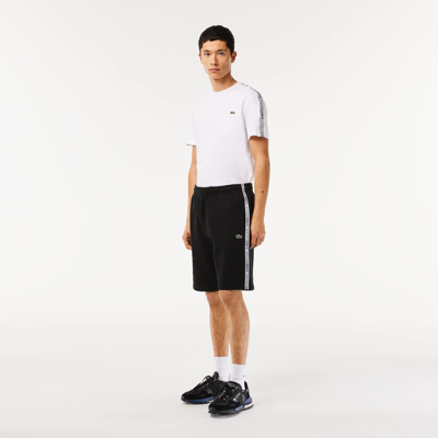 Lacoste Menâs  Cotton Flannel Jogger Shorts - M - 4 In Black