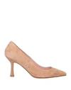 ANNA F ANNA F. WOMAN PUMPS CAMEL SIZE 7 LEATHER