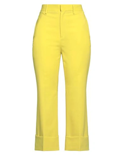 Dsquared2 Woman Pants Yellow Size 2 Polyester, Virgin Wool, Elastane