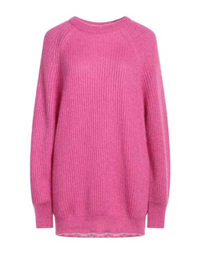 Max Mara Woman Sweater Magenta Size Xl Mohair Wool, Polyamide, Wool