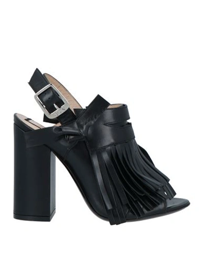 N°21 Woman Sandals Black Size 8 Calfskin