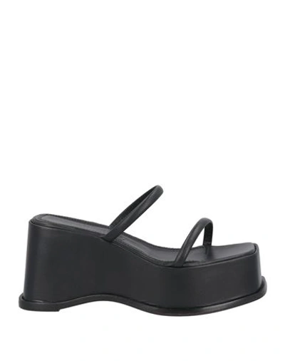 Souliers Martinez Salada Wedge Platform Leather Sandals In Black