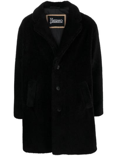 Herno Man Coat Dark Brown Size 42 Cotton In Black