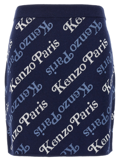 KENZO ALL OVER LOGO SKIRT SKIRTS BLUE