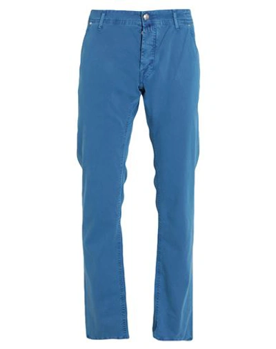 Jacob Cohёn Man Pants Light Blue Size 32 Cotton, Elastane In Blue