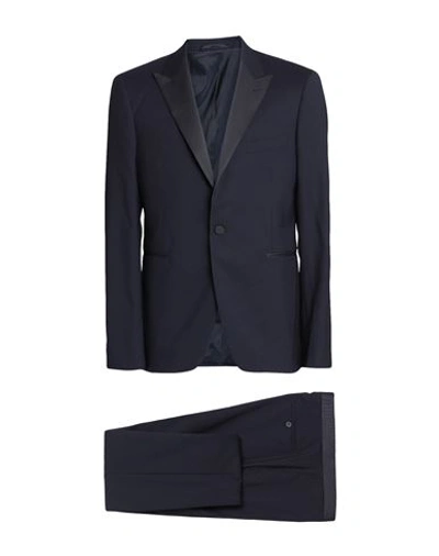 Tagliatore Man Suit Midnight Blue Size 48 Virgin Wool
