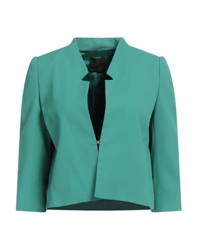 Pinko Woman Blazer Green Size 8 Acetate, Viscose