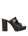 Love Moschino Woman Sandals Black Size 10 Soft Leather