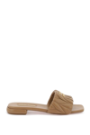 Miu Miu Quilted Leather Flat Slide Style In Brown