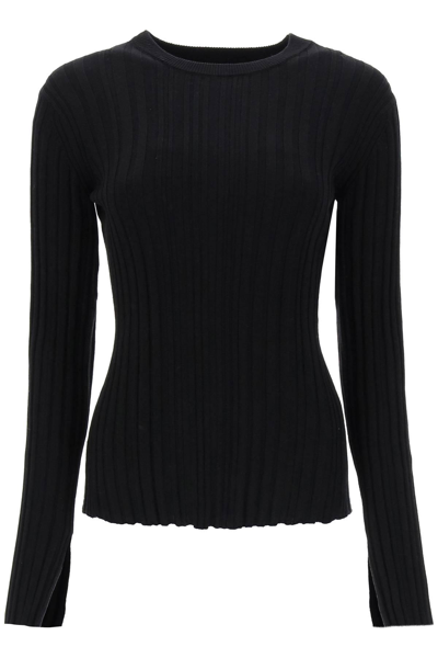 Loulou Studio Women's Silk-blend Rib-knit Sweater In Black