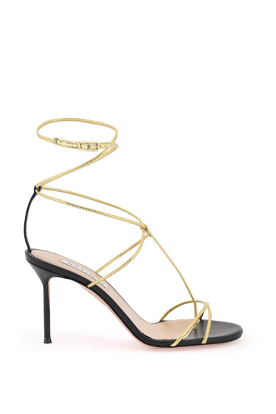Aquazzura Roman Romance Sandals In Gold,black