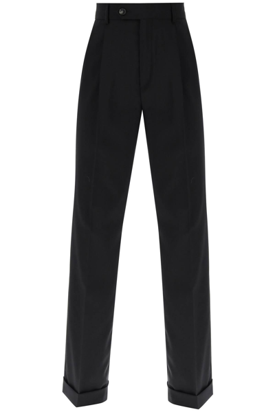 Magda Butrym Ferito Pleated Wool Straight Pants In Black