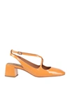 Bibi Lou Woman Pumps Orange Size 10 Leather