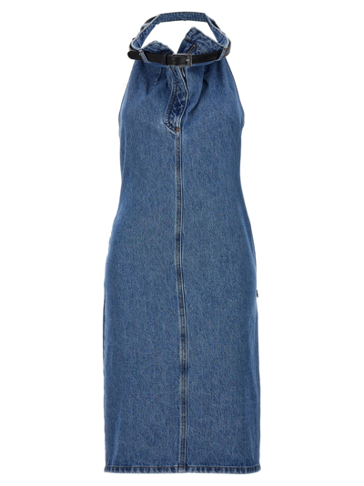 Coperni Belt Halter Neck Dresses Blue