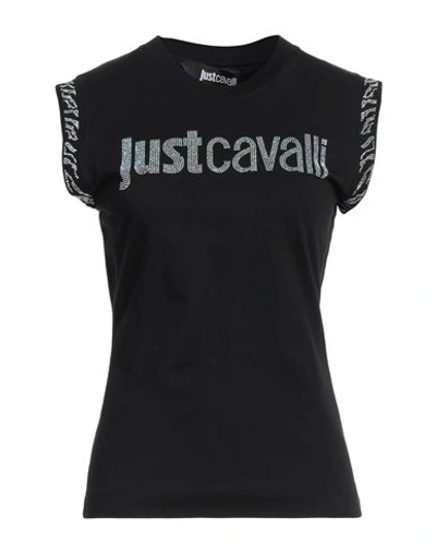 Just Cavalli Woman T-shirt Black Size S Cotton