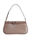 Ferragamo Woman Handbag Khaki Size - Leather In Beige