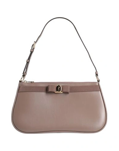 Ferragamo Woman Handbag Khaki Size - Leather In Beige
