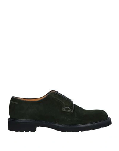 Mille 885 Man Lace-up Shoes Dark Green Size 11 Leather