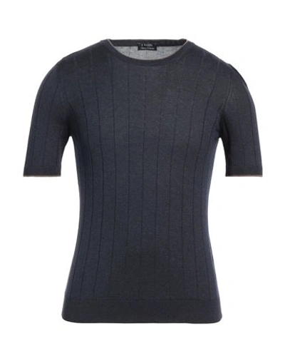 Barba Napoli Man Sweater Black Size 38 Silk In Blue