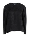 Msgm Woman Top Black Size 6 Acetate, Viscose