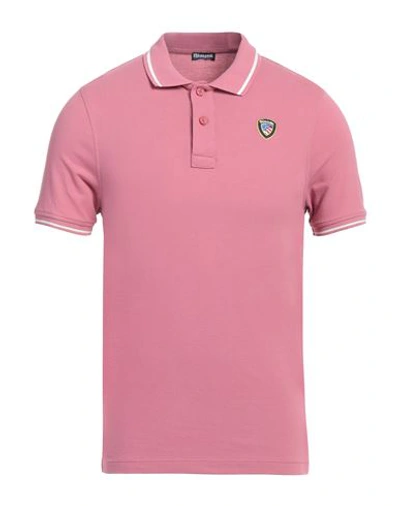 Blauer Man Polo Shirt Pastel Pink Size S Cotton