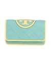 Tory Burch Woman Handbag Turquoise Size - Leather In Blue