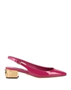 Dolce & Gabbana Patent-leather Slingback Pumps In Pink