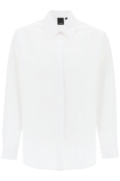 Pinko Straight-point Poplin Shirt In White