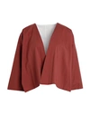 Anna Seravalli Woman Blazer Rust Size 6 Cotton, Polyamide, Elastane In Red